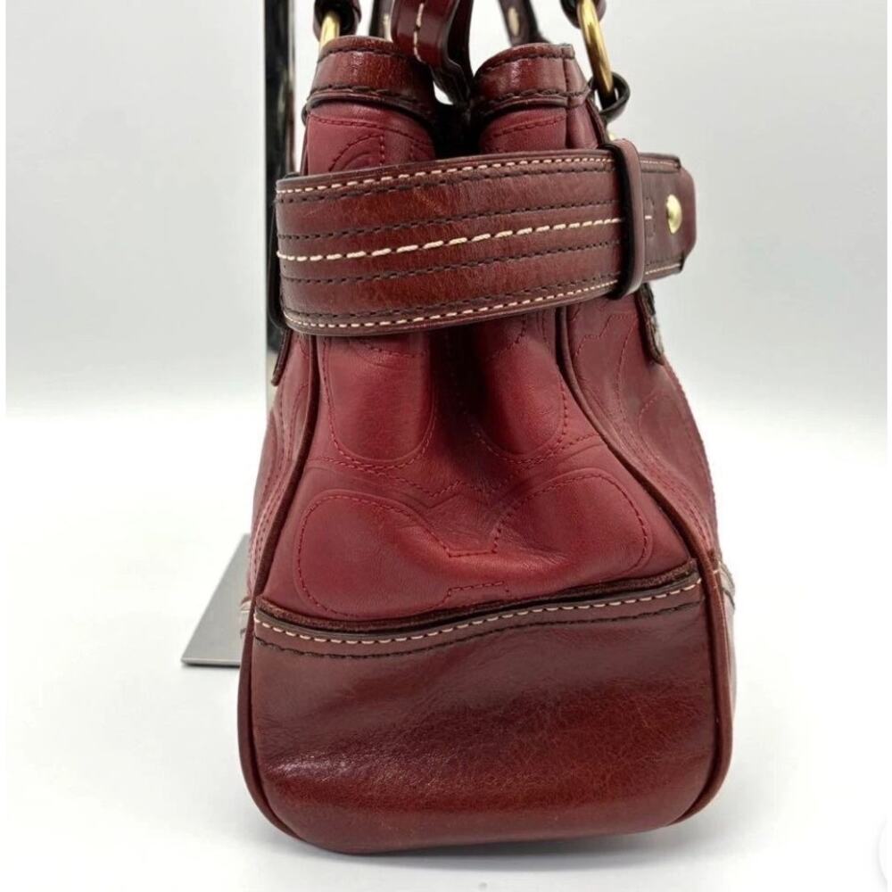 Coach Hampton Legacy Signature C Tote in Burgundy Red - Picture 5 of 8